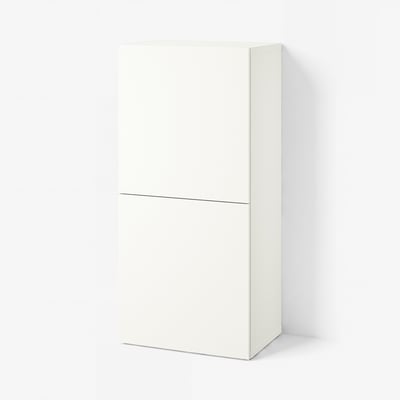BESTÅ وحدة أرفف مع أبواب, أبيض Lappviken/أبيض, ‎60x42x129 سم‏