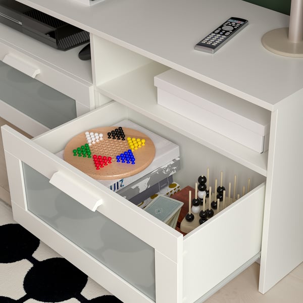 BRIMNES طاولة تلفزيون, أبيض, 180x41x53 سم