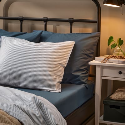 DVALA شرشف بمطاط, أزرق, ‎160x200 سم‏