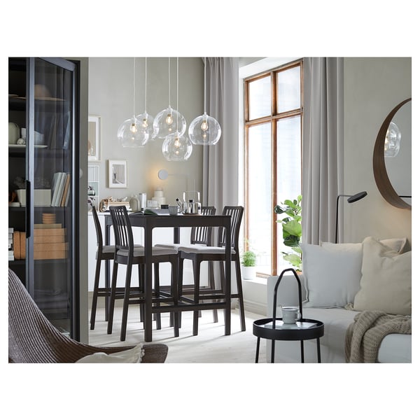 EKEDALEN طاولة مرتفعة, بني غامق, ‎120x80x105 سم‏