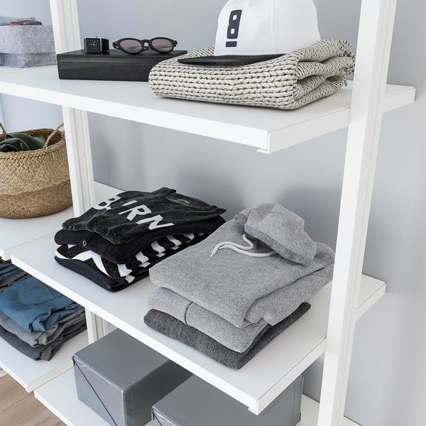 ELVARLI تشكيلة تخزين مفتوح, أبيض, 175x51x222-350 سم