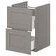 ENHET خزانة قاعدة لحوض مع درجين, رمادي/رمادي هيكل, ‎40x42x60 سم‏