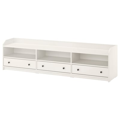 HAUGA طاولة تلفزيون, أبيض, ‎206x46x54 سم‏