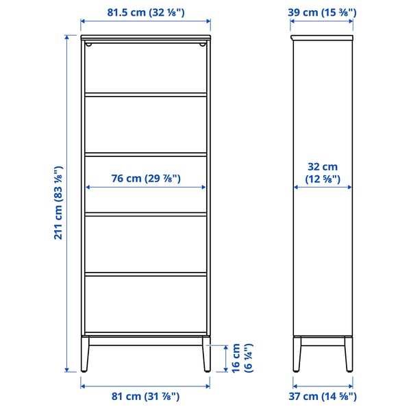 IDANÄS مكتبة, أبيض, 81x39x211 سم