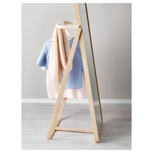 IKORNNES مرآة بحامل, دردار, 52x167 سم