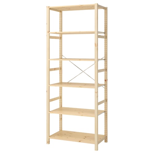 IVAR وحدة رفوف, مع 6 أرفف/صنوبر, 89x50x226 سم