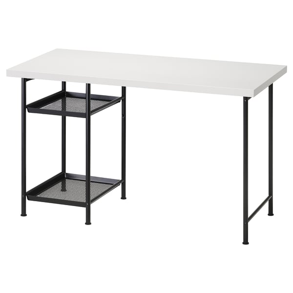 LAGKAPTEN / SPÄND مكتب, أبيض/أسود, 120x60 سم
