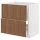 METOD / MAXIMERA خزانة قاعدة لحوض+واجهتان/درجان, أبيض/Tistorp مظهر الجوز بني, ‎80x60 سم‏