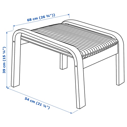 POÄNG مسند قدم, قشرة بتولا/Knisa أسود