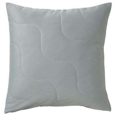 PUCKELMAL غطاء وسادة, رمادي فاتح-تركواز, ‎50x50 سم‏