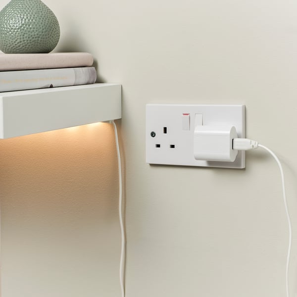 SMÅHAGEL شاحن مدخل USB, أبيض