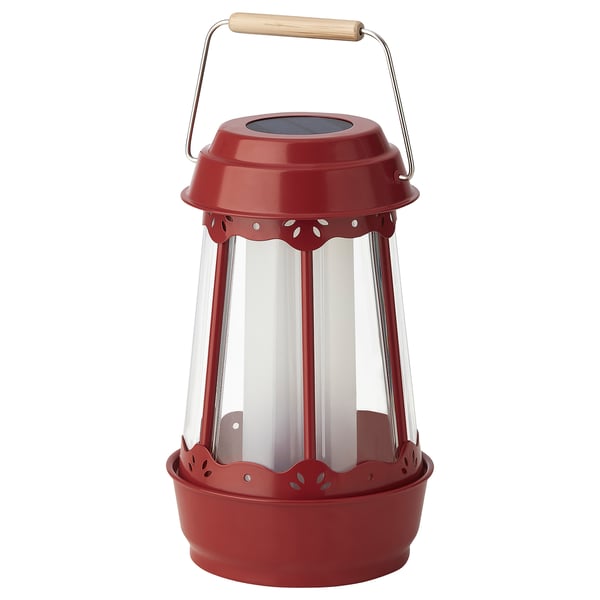 SOLVINDEN مصباح طاولة طاقة شمسية LED, بيت/أحمر, 25 سم