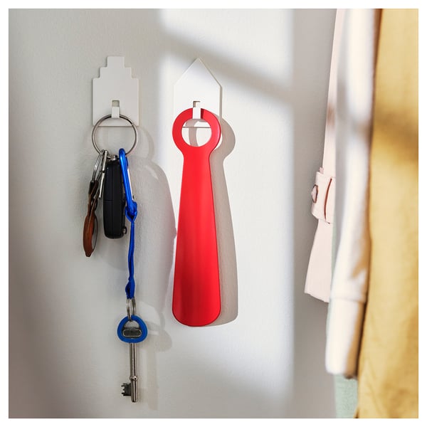 TIPPVAGN علاقة، مزودة بلاصق, منزل/أبيض