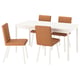 TONSTAD / TONSTAD طاولة و 4 كراسي, أبيض-عاجي/Bomstad بني ذهبي أبيض-عاجي, ‎150x80 سم‏