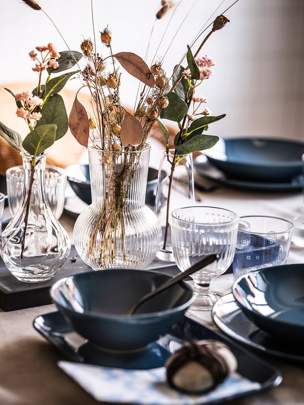 VILJESTARK مزهرية, زجاج شفاف, 17 سم