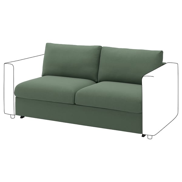 VIMLE قسم كنبة-سرير بمقعدين, Knäbäck رمادي-أخضر