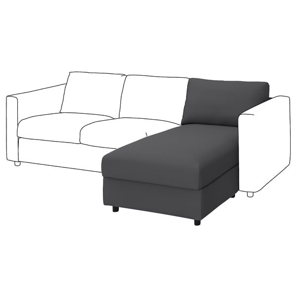 VIMLE قسم كرسي إسترخاء طويل., Hallarp رمادي