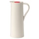 A white and red BEHÖVD vacuum flask. It a sleek design with a sturdy handle and a red lid.