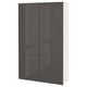 An IKEA BESTÅ storage unit in black with four doors. It has a sleek, modern design with a glossy finish.
