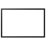 Black rectangular frame, minimalist design, made of recycled aluminium, suitable for various spaces.