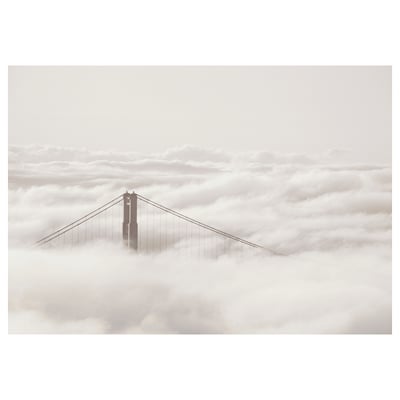 Bjorksta frames jumbo poster: foggy bridge, bridge structure, warm tone.