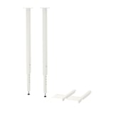 Two white BOAXEL legs and mounting brackets.