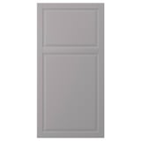 BODBYN grey cabinet door, grey lacquered panels and frame, traditional bevelled design.