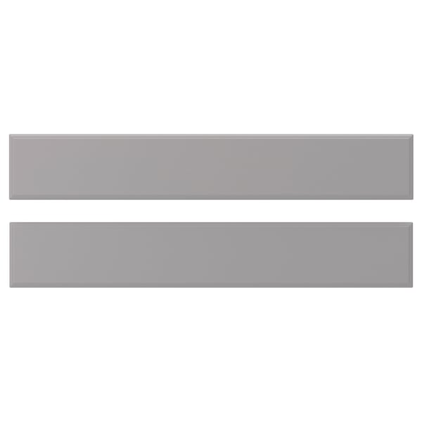 Two grey rectangular panels, smooth and uniform, arranged one above the other.
