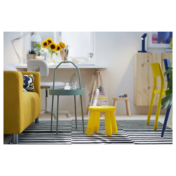 BURVIK Side table, light grey-green, 38 cm