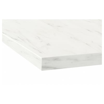 Image displays a high-quality, rectangular laminate countertop with elegant, subtle veining, ready for installation.