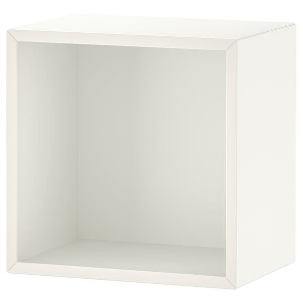 White EKET cube-shaped storage shelf, sleek modern design.
