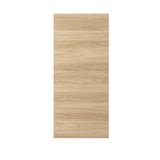 A rectangular wooden panel door in a light oak finish. It has a smooth, resistant surface and a natural wood grain design.