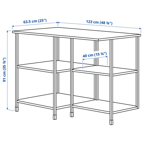 Illustration with measurements for the product: ENHET.