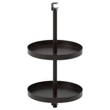A black ENHET 2-tier rotating storage shelf with round trays and a central support rod. Modern and practical for organising kitchen or bathroom items.