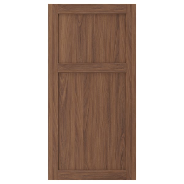 ENKÖPING: brown walnut finish cabinet door with horizontal panel design, rectangular shape, durable foil surface.