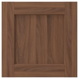 ENKÖPING brown walnut cabinet door, square, wood texture, framed.