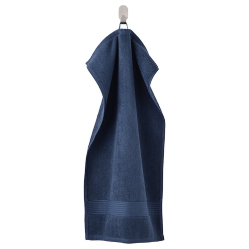 Dark blue FREDRIKSJÖN towel, thick, cotton, hanging, rectangular.