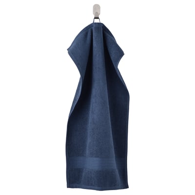 Dark blue FREDRIKSJÖN towel, thick, cotton, hanging, rectangular.