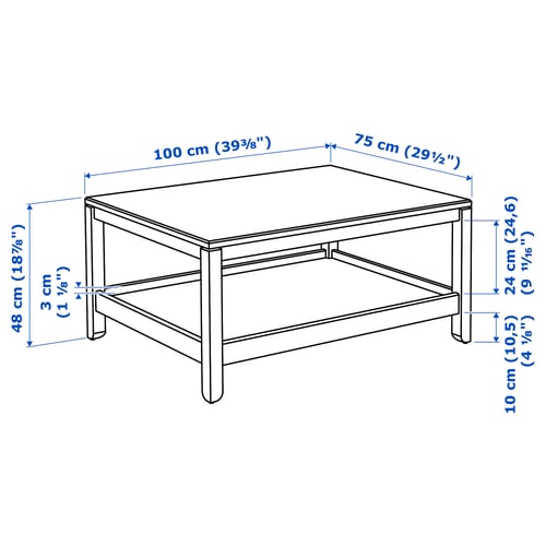 Illustration with measurements for the product: HAVSTA.