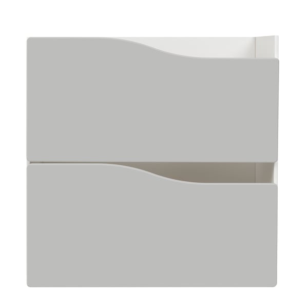 Modern KALLAX organiser with sleek design; two enclosed storage drawers.