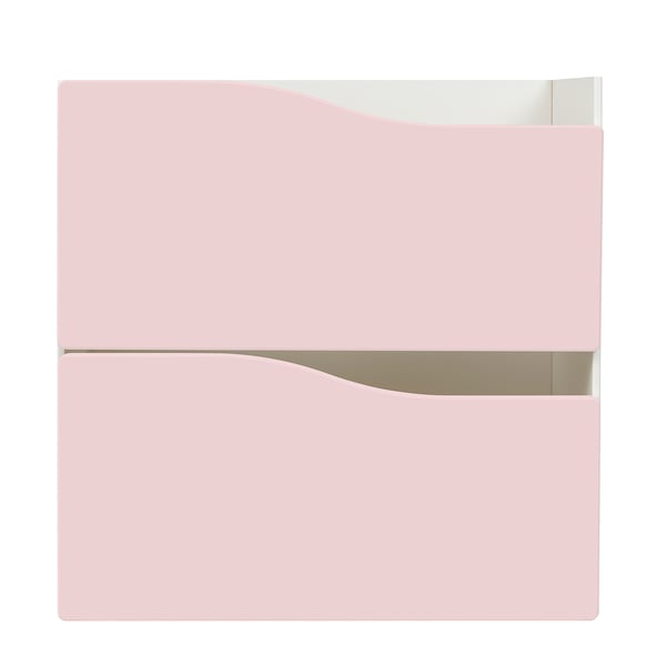 KALLAX shelf insert, light pink with two drawers, modern minimalist design.