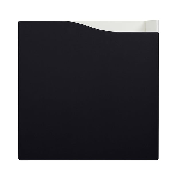 Black storage unit with a smooth, flat blackboard door and sleek edges, perfect for organisation and notes.