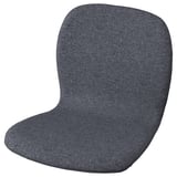 KARLPETTER grey upholstered seat shell, curved design.