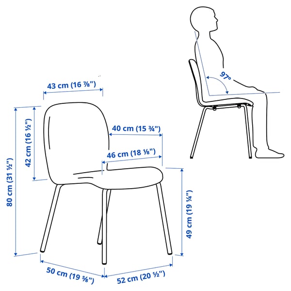 Illustration with measurements for the product: LISABO.
