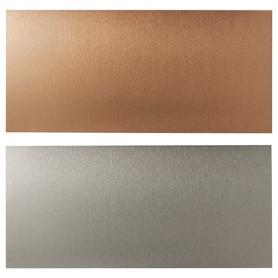 Two rectangles, one bronze, one metallic grey, likely LYSEKIL wall panels.