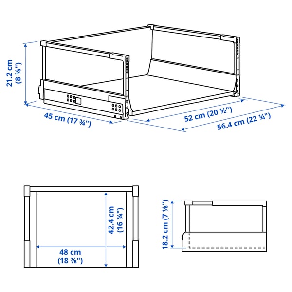 Illustration with measurements for the product: MAXIMERA.