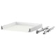 A white MAXIMERA drawer with metal runners and dampers, designed to slide out smoothly and close quietly.