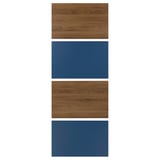 MEHAMN: wood-grain textured blue panels, two-sided, pastel finish.