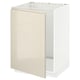 White and beige kitchen cabinet with high gloss door.