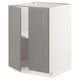 METOD kitchen unit in soft grey with bevelled edges, adjustable shelves, and sturdy frame.